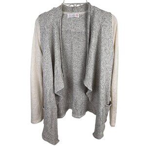 Dahlya Poppa Women's Tier-Draped Long-Sleeve Open-Front Cardigan Sweater  Size M